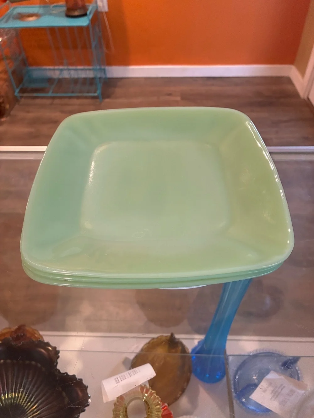 Fire King Jadeite Charm Square Plate Vintage Anchor Hocking Green